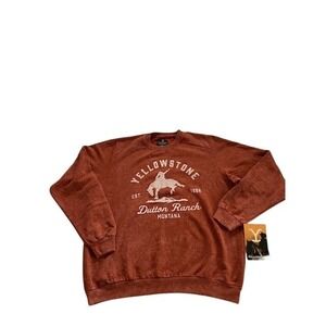 Yellowstone Dutton Ranch Montana Graphic Sweatshirt Crewneck 2XL Orange